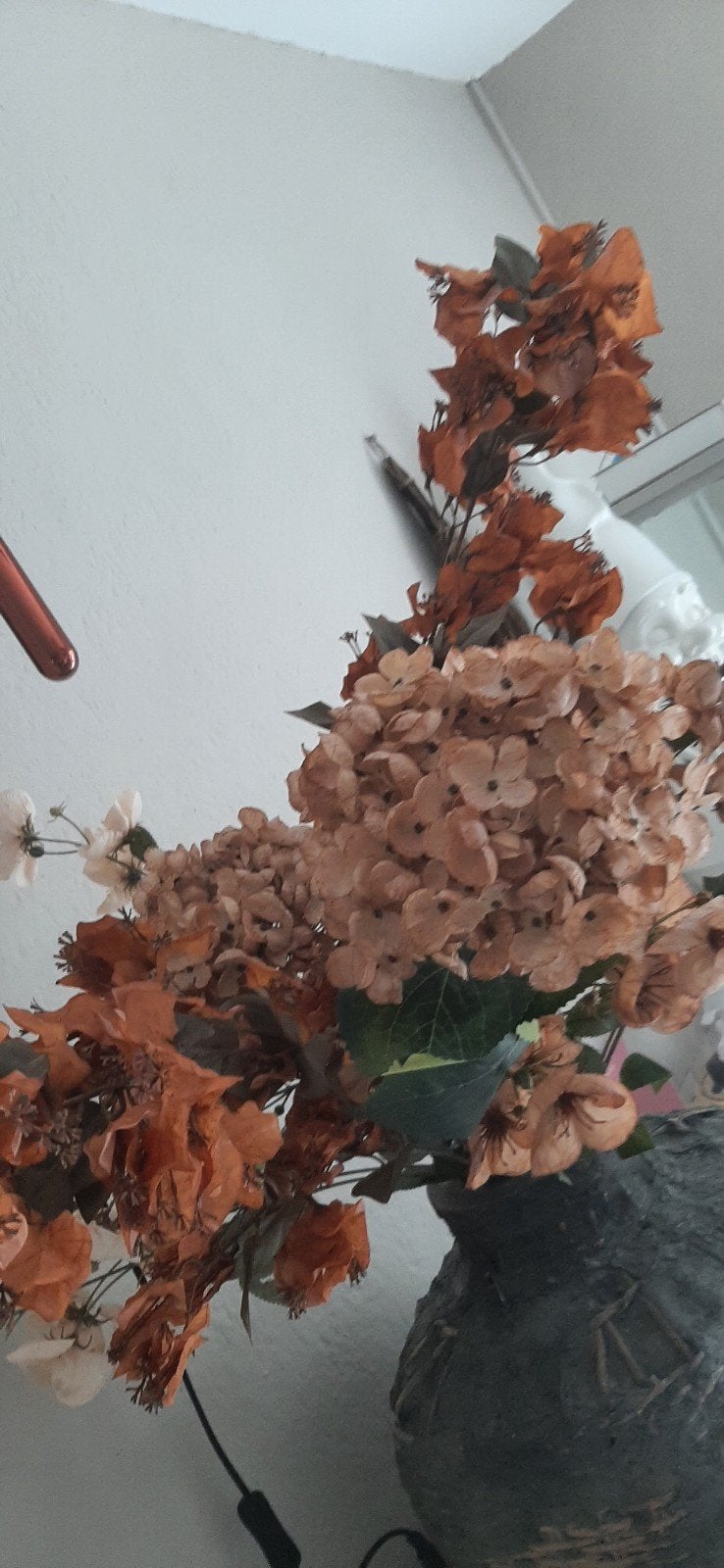 9 takken kunstbloemen in mooie herfstkleuren, Huis en Inrichting, Ophalen, Nieuw, Meerkleurig, Kunststof