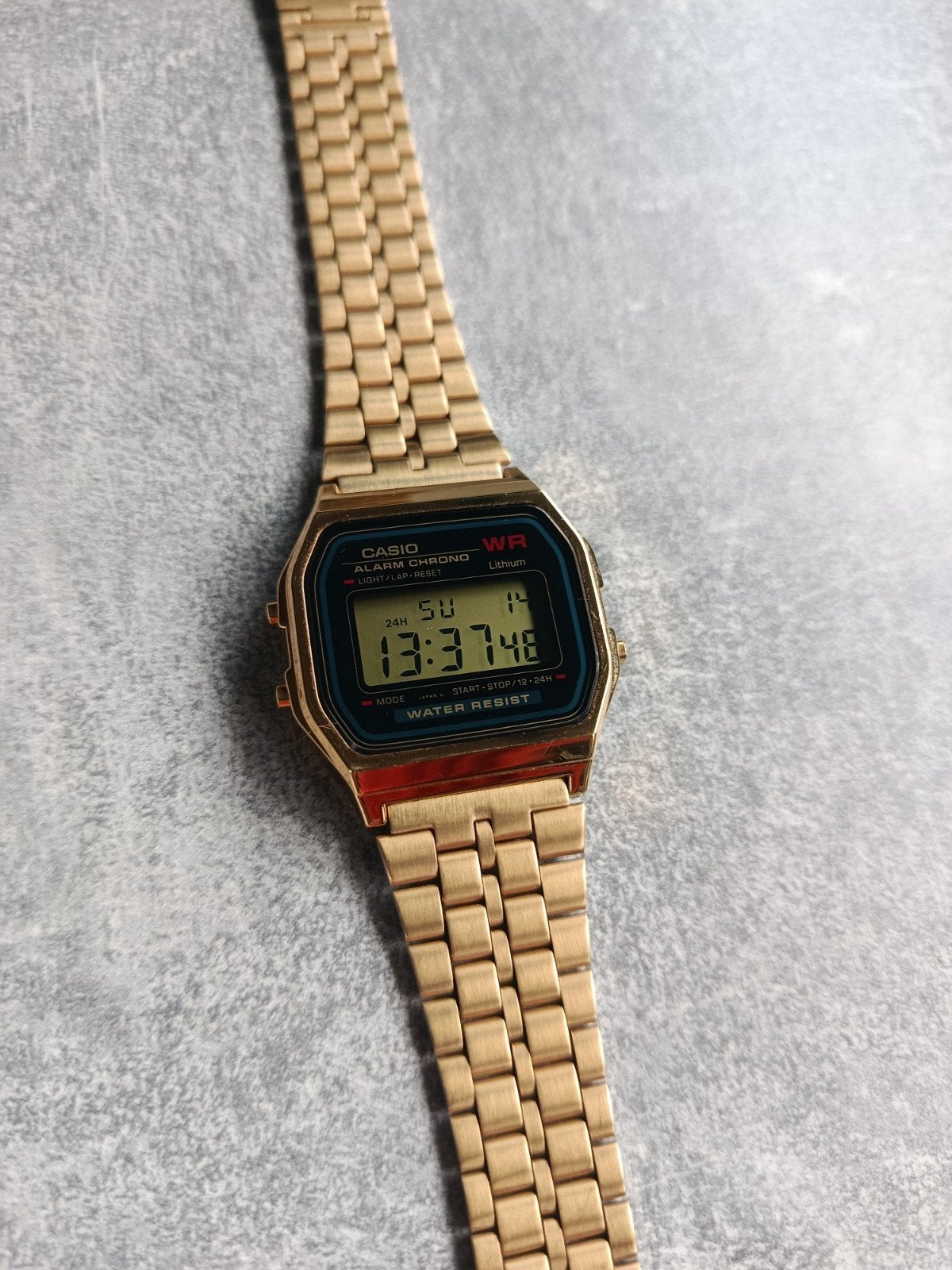 Casio A159WGE Vintage Horloge Goudkleurig - Japan DH, Ophalen, Staal, Overige merken