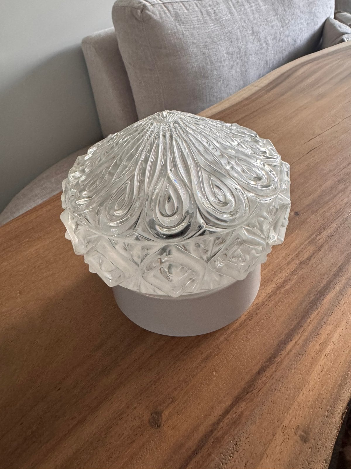 Mid century vintage plafon lamp, Huis en Inrichting, Ophalen of Verzenden, Zo goed als nieuw, Glas