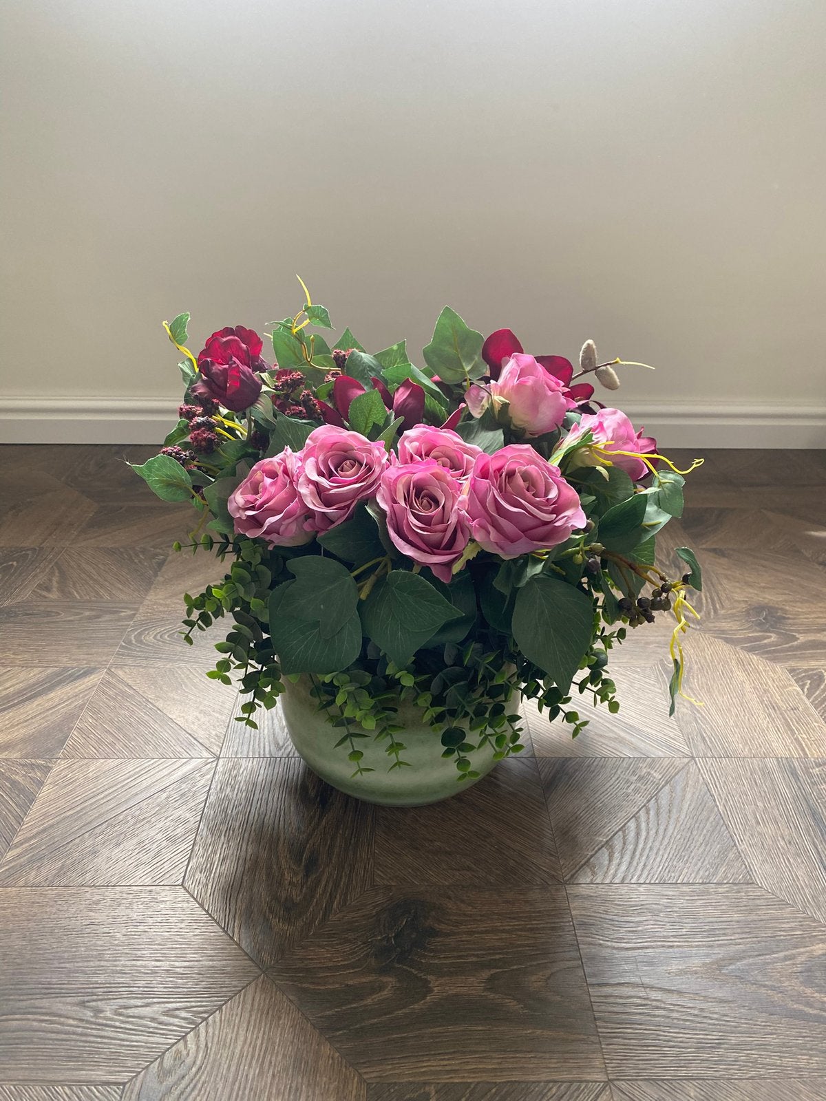 Nep boeket met bloempot, Ophalen of Verzenden, Zo goed als nieuw