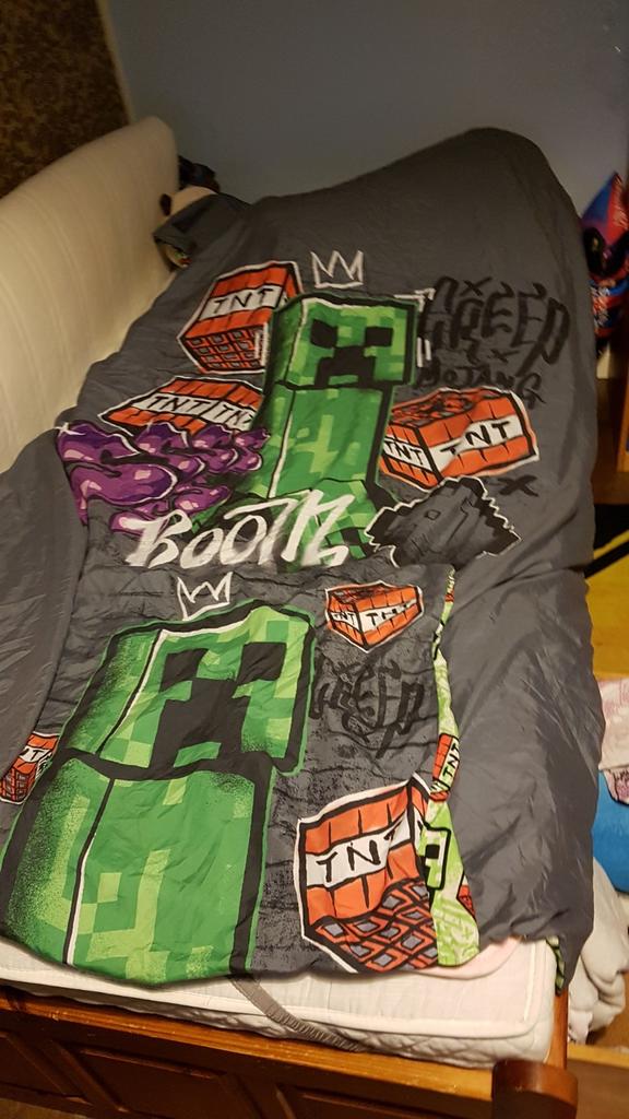 Minecraft dekbedovetrek 140x200, Jongetje of Meisje, Wit, Dekbedovertrek, Ophalen of Verzenden