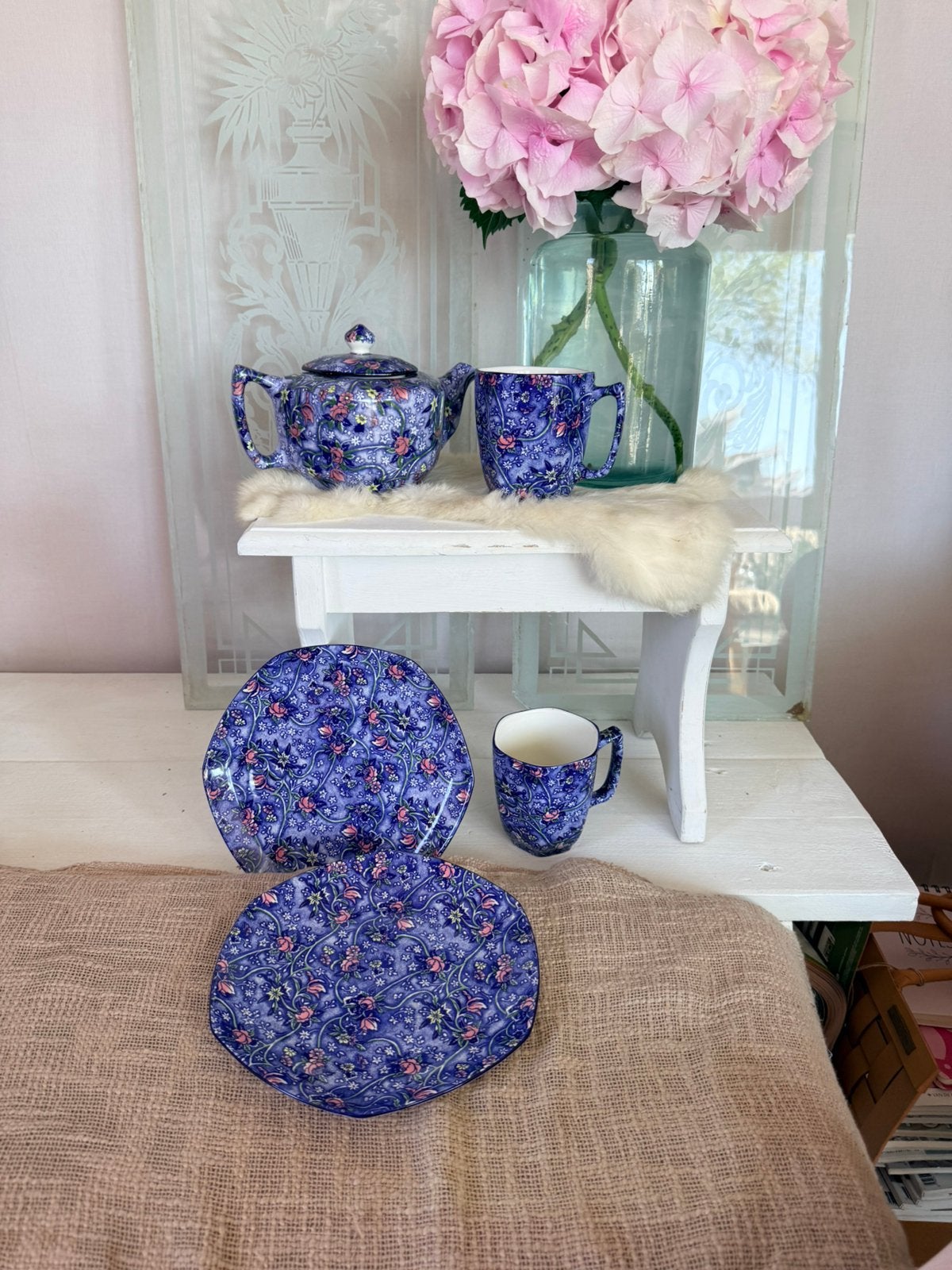 Ringtons chintz ontbijt servies 2 pers antiek Engels, Ophalen