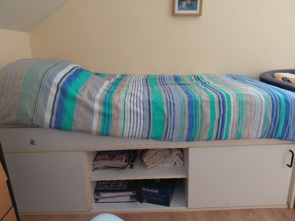 1 pers bed, Ophalen, Gebruikt, 90 cm, Eenpersoons