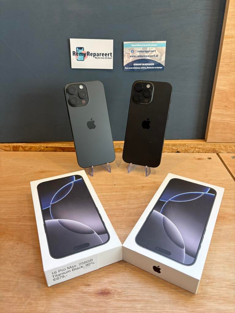 Apple Iphone 16 pro max, 256GB, black | garantie, Telecommunicatie, Mobiele telefoons | Apple iPhone, Zo goed als nieuw, 256 GB