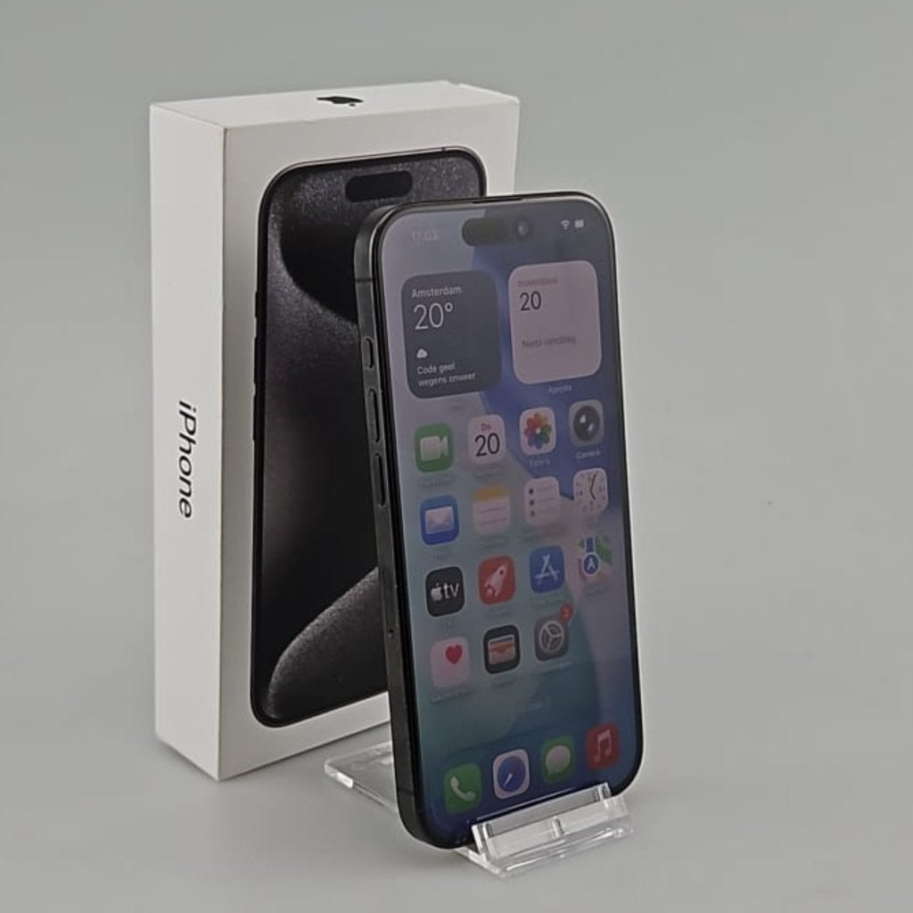 iPhone 15 Pro 128GB Titanium Black Bat 89% IOS 27, Apple, Gebruikt, Support@apple.com, One Apple Park Way
Cupertino, CA 95014
United States