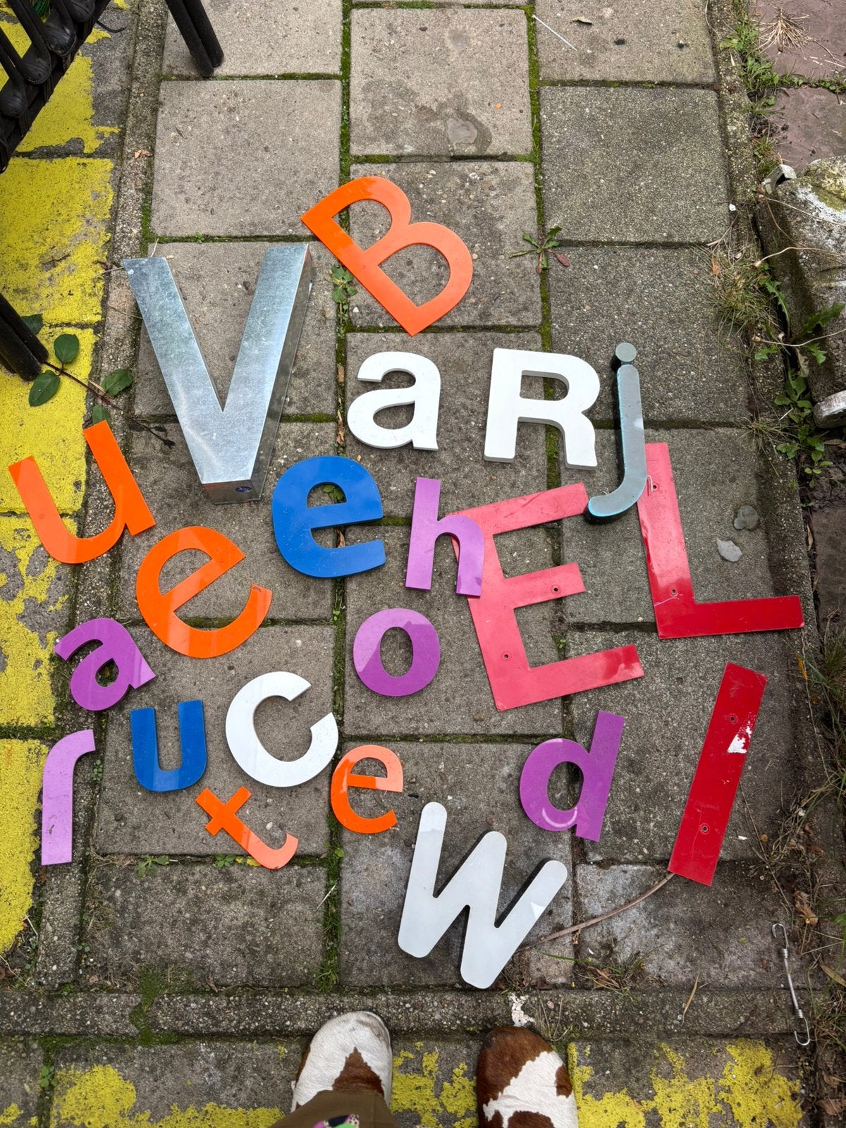 Partij vintage letters reclame boxletter neon, Ophalen of Verzenden, Lichtbak of (neon) lamp