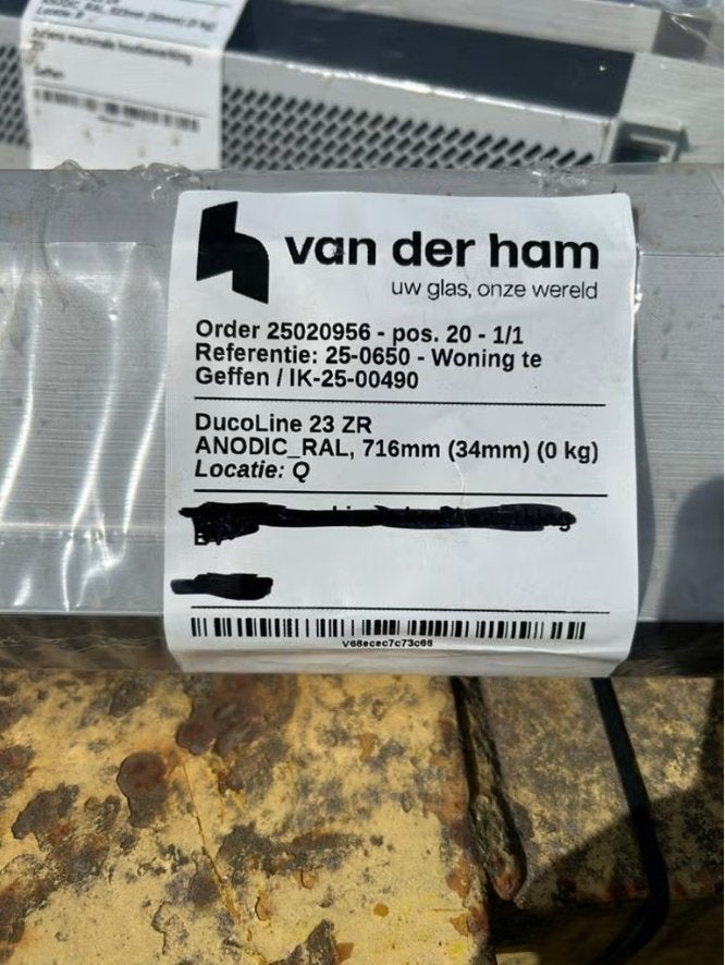 Nieuw DucoLine 23 ZR ventilatierooster. anodisch RAL, 716mm, Ophalen of Verzenden, Nieuw, Ventilator