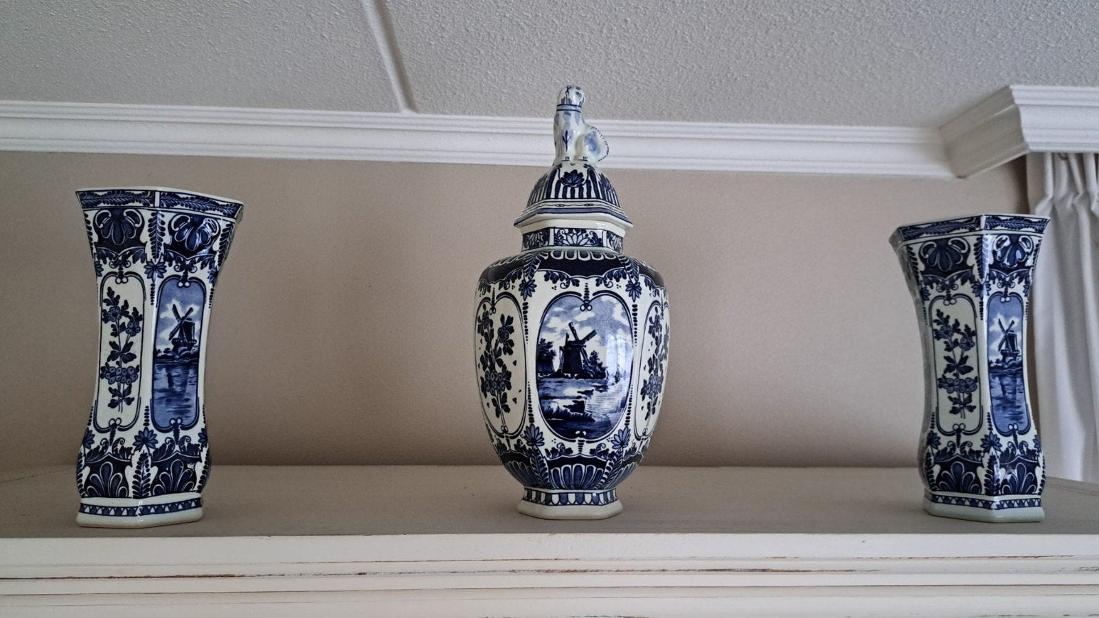 3-delig Delfts blauw kaststel - Royal Sphinx by Boch Holland, Ophalen
