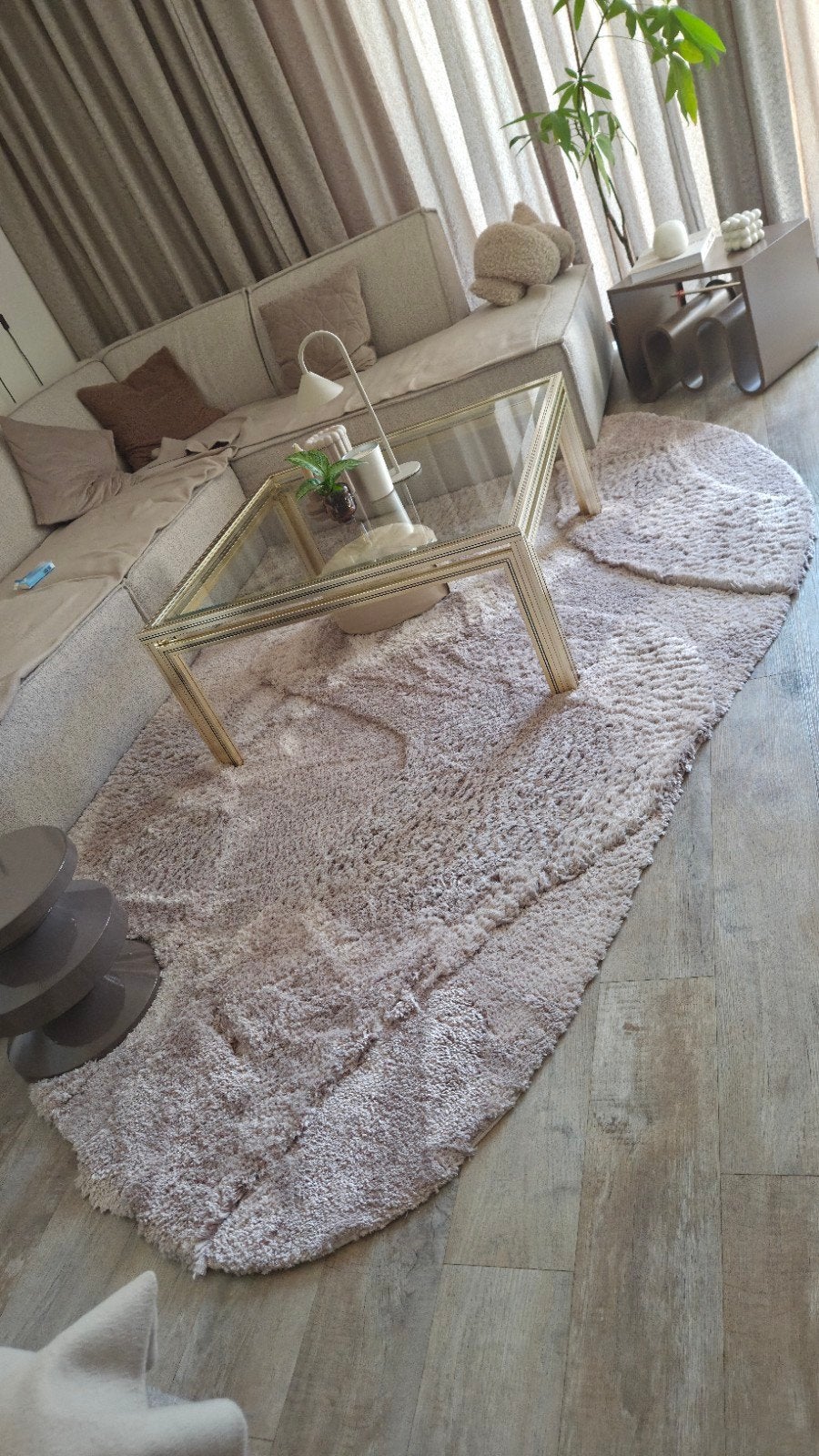 organisch (japandi) kleed Taupe 200x290m, Ophalen, Japandi organisch, Beige, 200 cm of meer