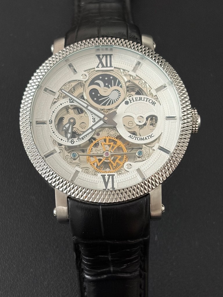 Exclusief herenhorloge (Heritor) - automaat, Overige merken, Staal, Met bandje, Polshorloge