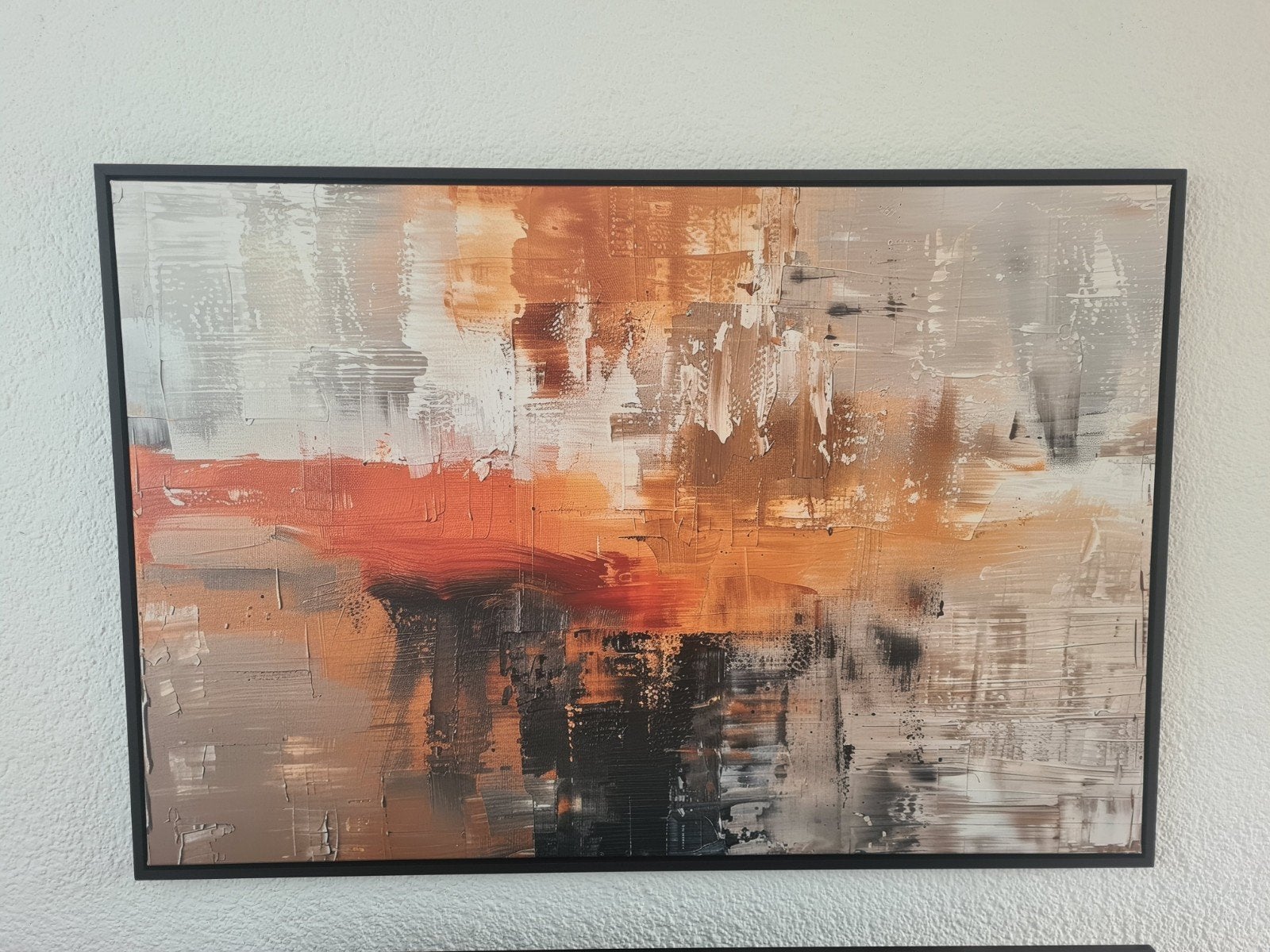 Abstract canvas print met goud, bruin en oranje tinten, Ophalen