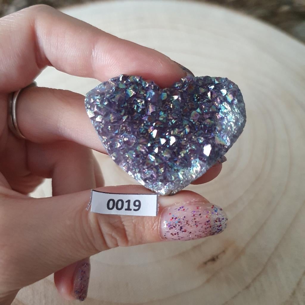 Edelsteen, Amethist hart ruw NR19, cadeau, verzamelen