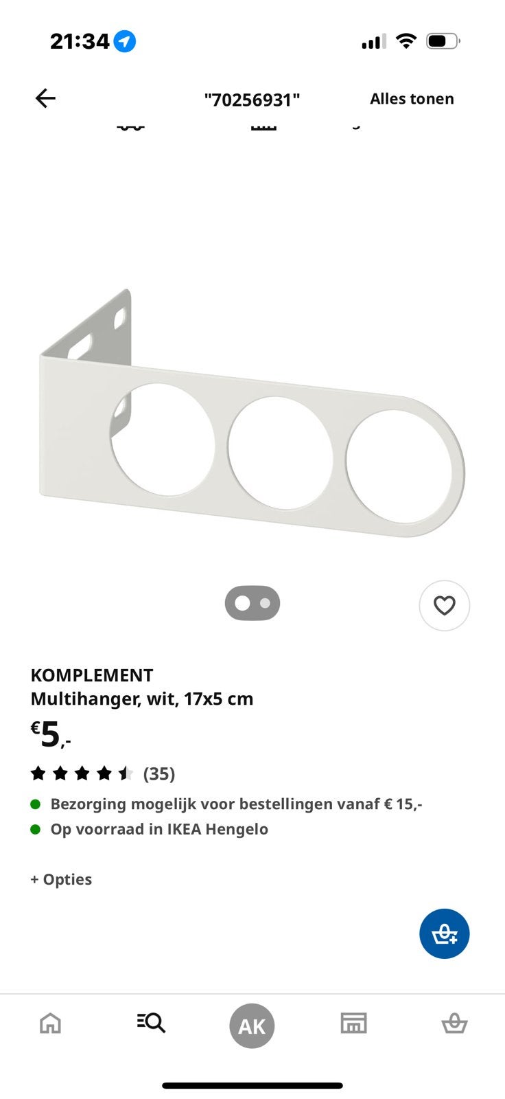Komplement multihanger, Ophalen of Verzenden
