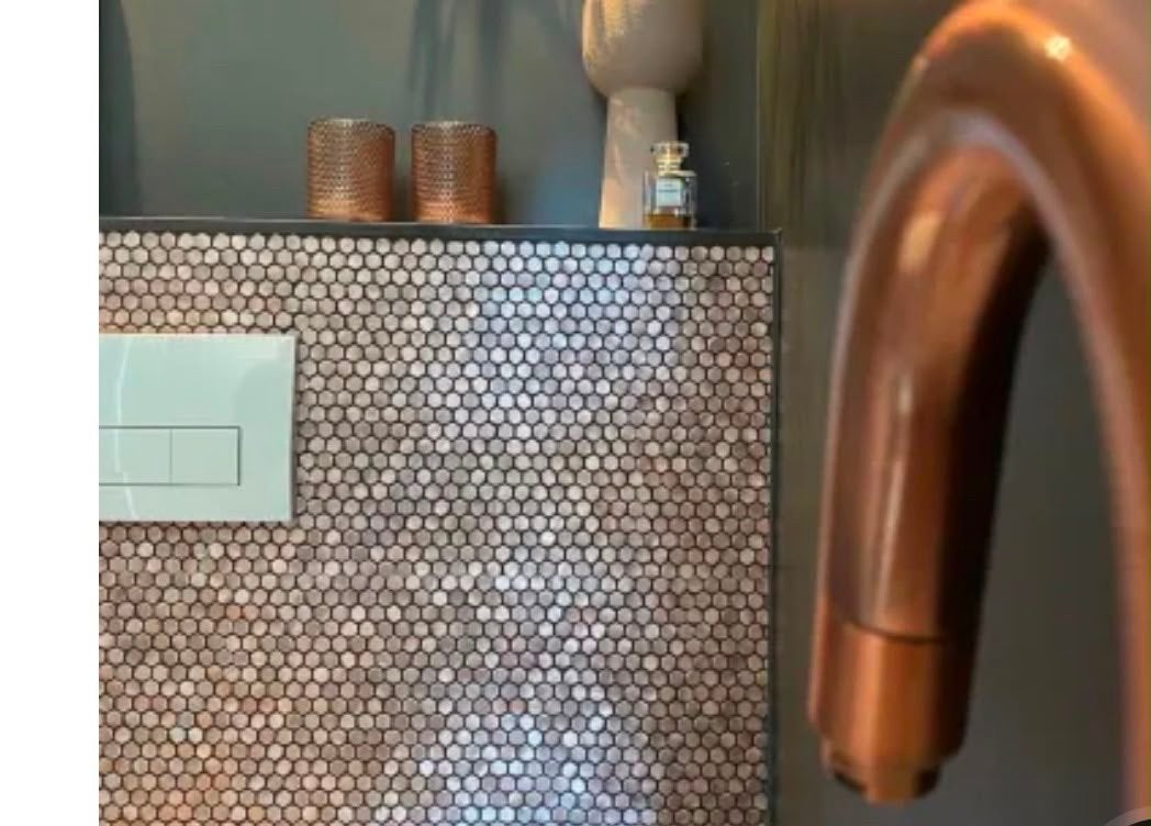 Koperkleurige Hexagon Mozaïek Tegels, Doe-het-zelf en Verbouw, Tegels, Ophalen, Overige materialen, Wandtegels, Nieuw