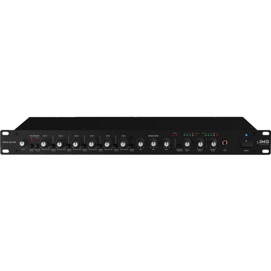 IMG Stage-Line MMX-602-SW line mixer, Muziek en Instrumenten, Ophalen of Verzenden, Zo goed als nieuw, 5 tot 10 kanalen, Microfooningang