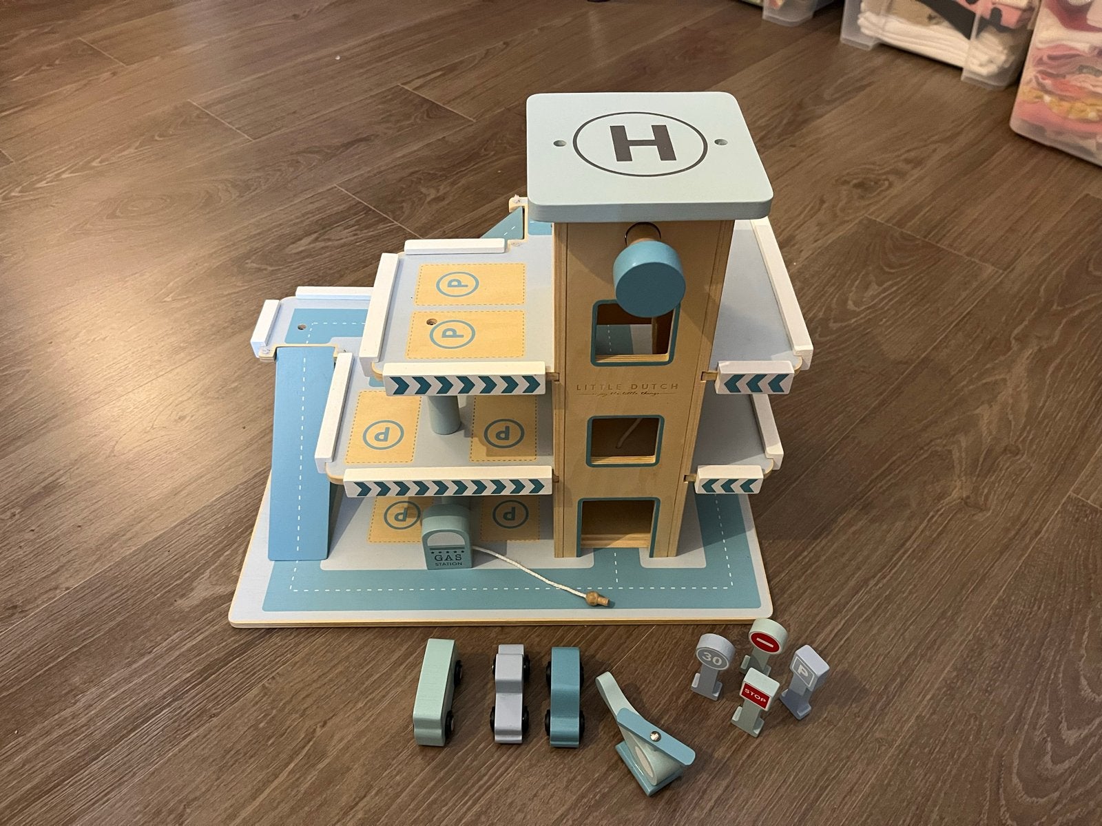 Little Dutch Houten Parkeergarage met Accessoires, Ophalen of Verzenden, Zo goed als nieuw
