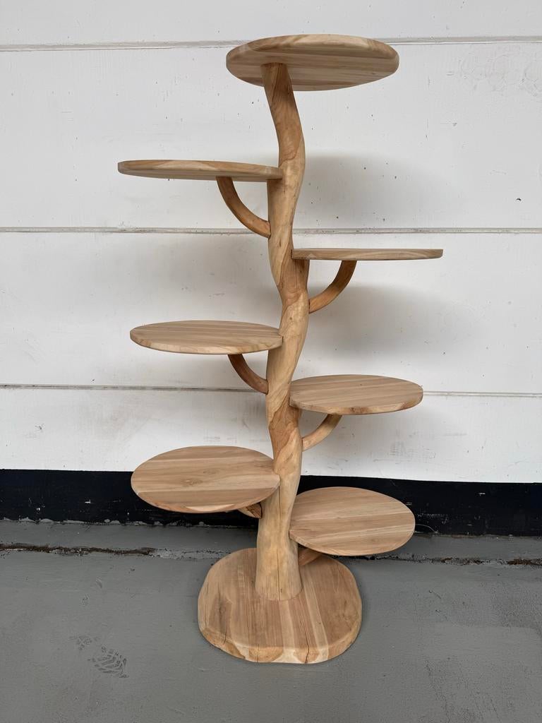 Suar Houten Plantenstandaard / Krabpaal - 200cm Hoog, Ophalen, Gebruikt