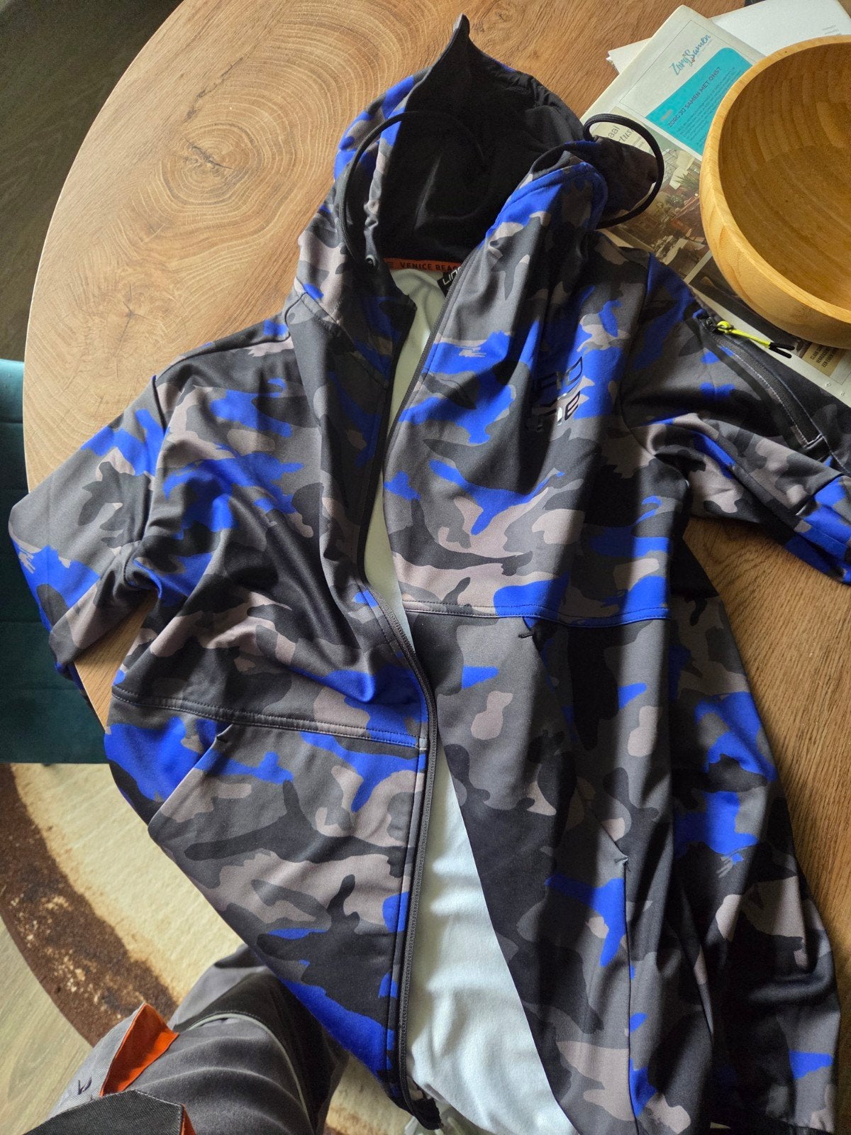 Heren camouflage hoodie met rits - Blauw/Grijs/Zwart, Ophalen of Verzenden, Meerkleurig, Maat 48/50 (M), Venice Pro Line