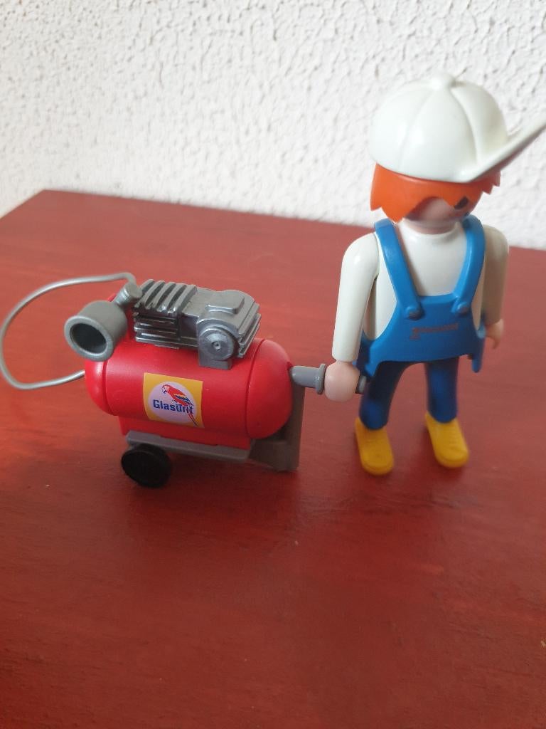 Playmobil werkman met compressor, vintage, Ophalen of Verzenden, Gebruikt