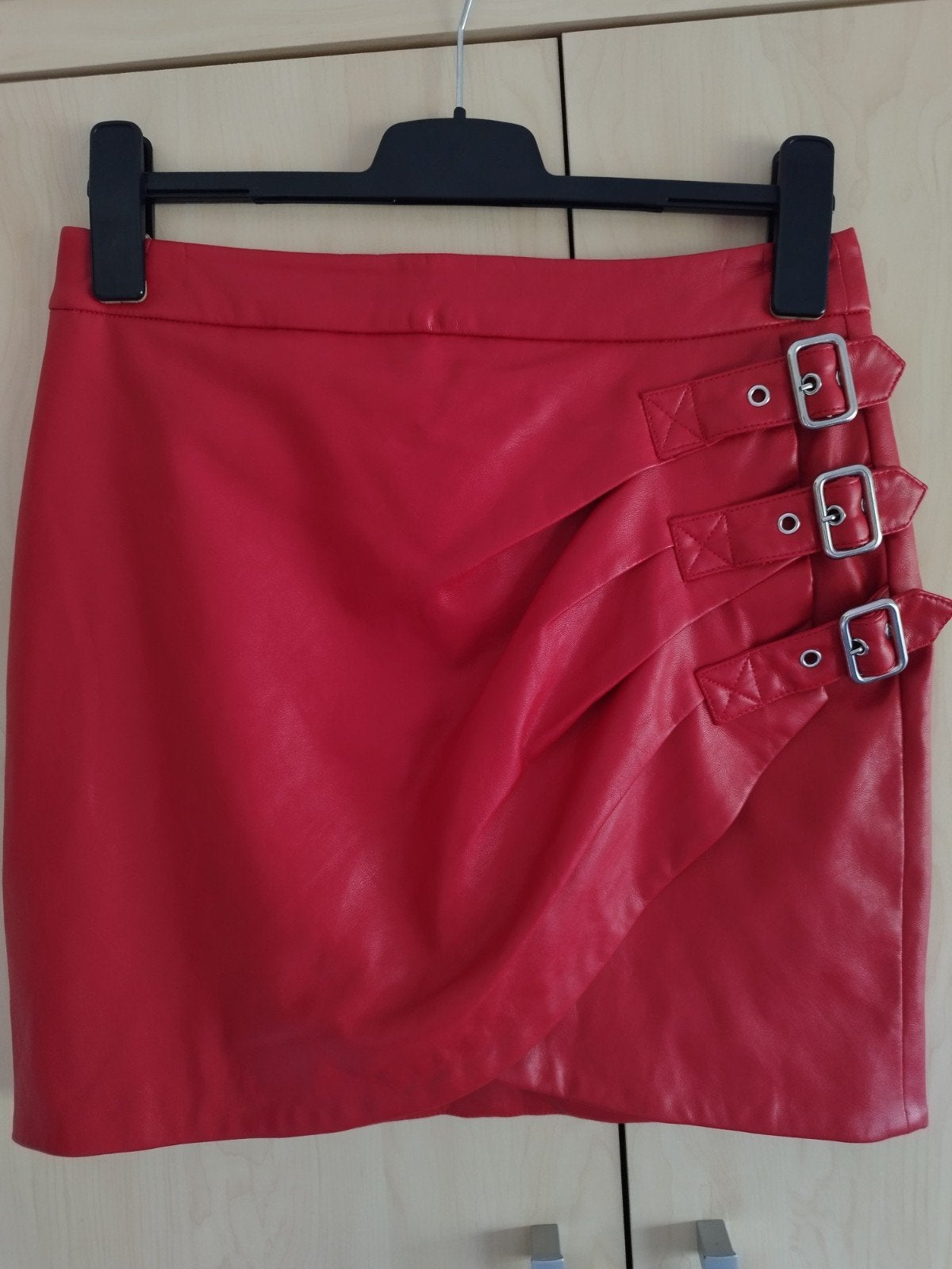 Nikkie fake leder look rok M 38 Rood, Maat 38/40 (M), Ophalen of Verzenden, Zo goed als nieuw, Nikkie