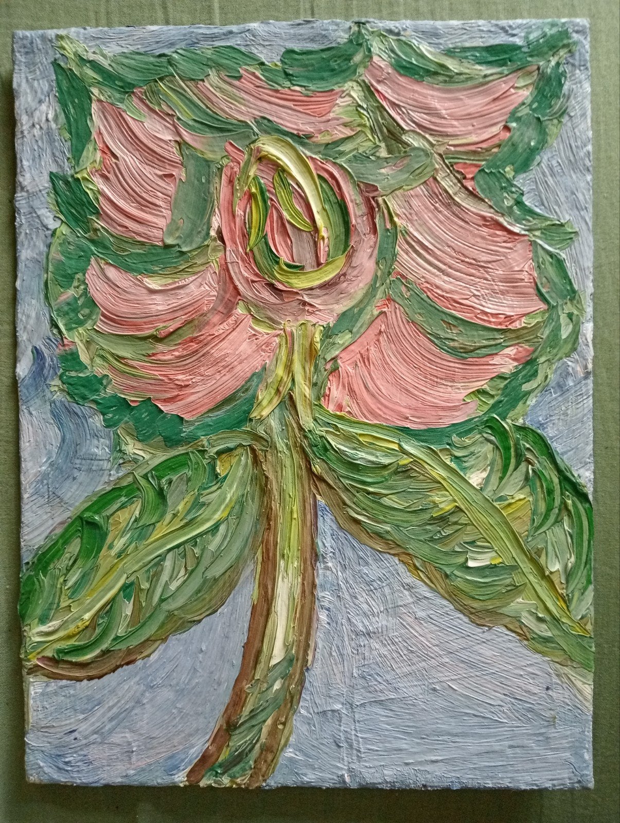 Expressionisme Bloem verf op canvas, Ophalen of Verzenden