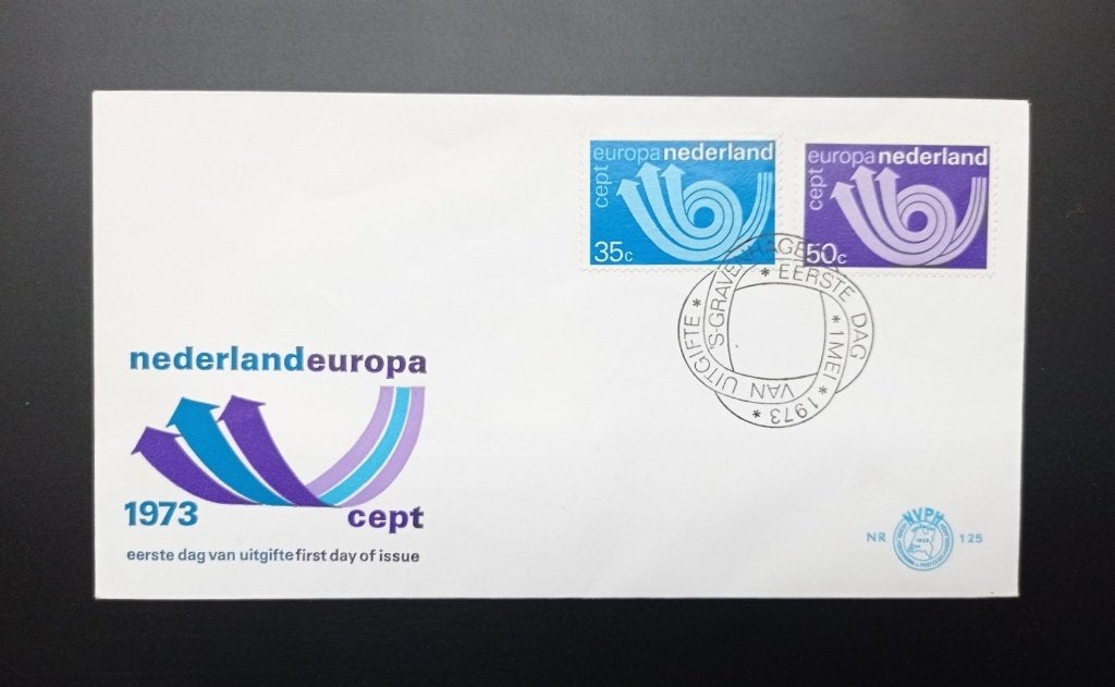 FDC nr 125 – 1973 – Europa CEPT, Verzenden, Onbeschreven, Nederland
