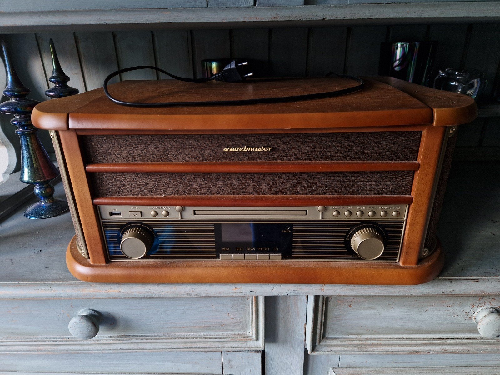 Soundmaster Platenspeler met CD, Radio, casette en USB - Hou, Audio, Tv en Foto, Overige merken, Gebruikt, Ophalen of Verzenden