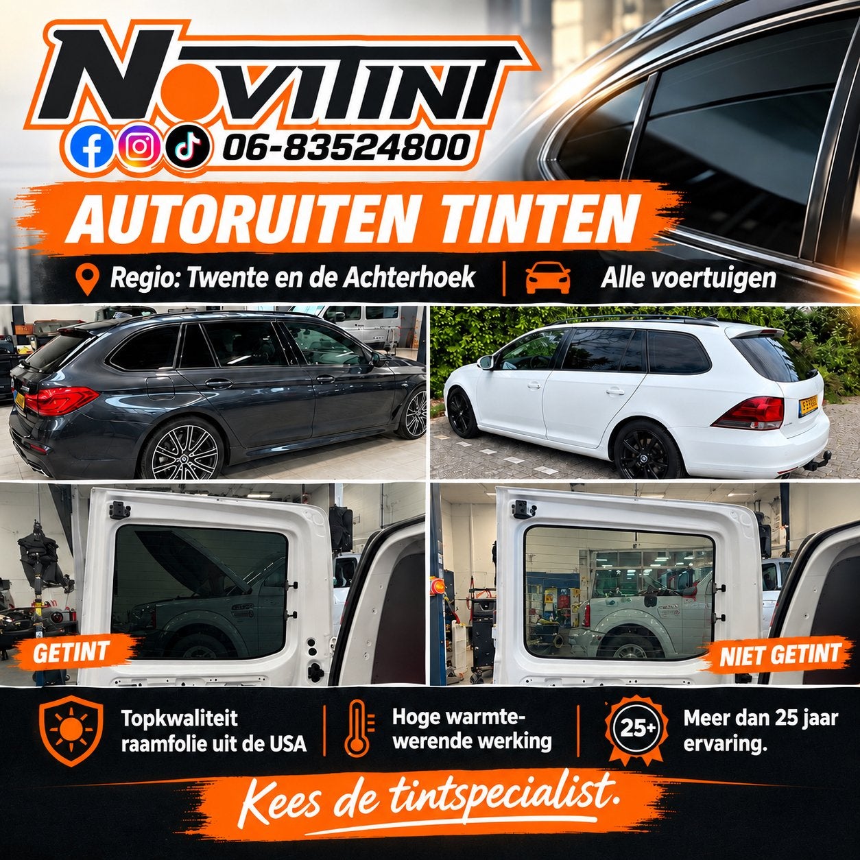 Autoruiten tinten. Blinderen. Tintfolie, Ophalen