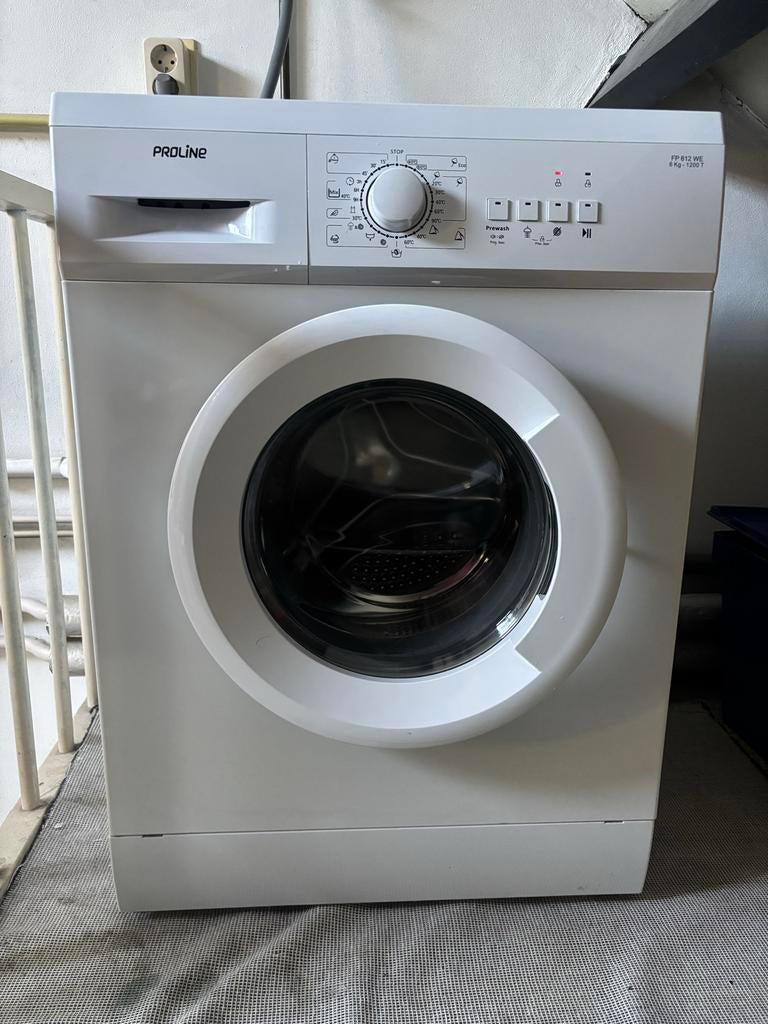 Proline FP 612 WE Wasmachine 6 kg - 1200 toeren, Ophalen, Gebruikt, Voorlader, 85 tot 90 cm