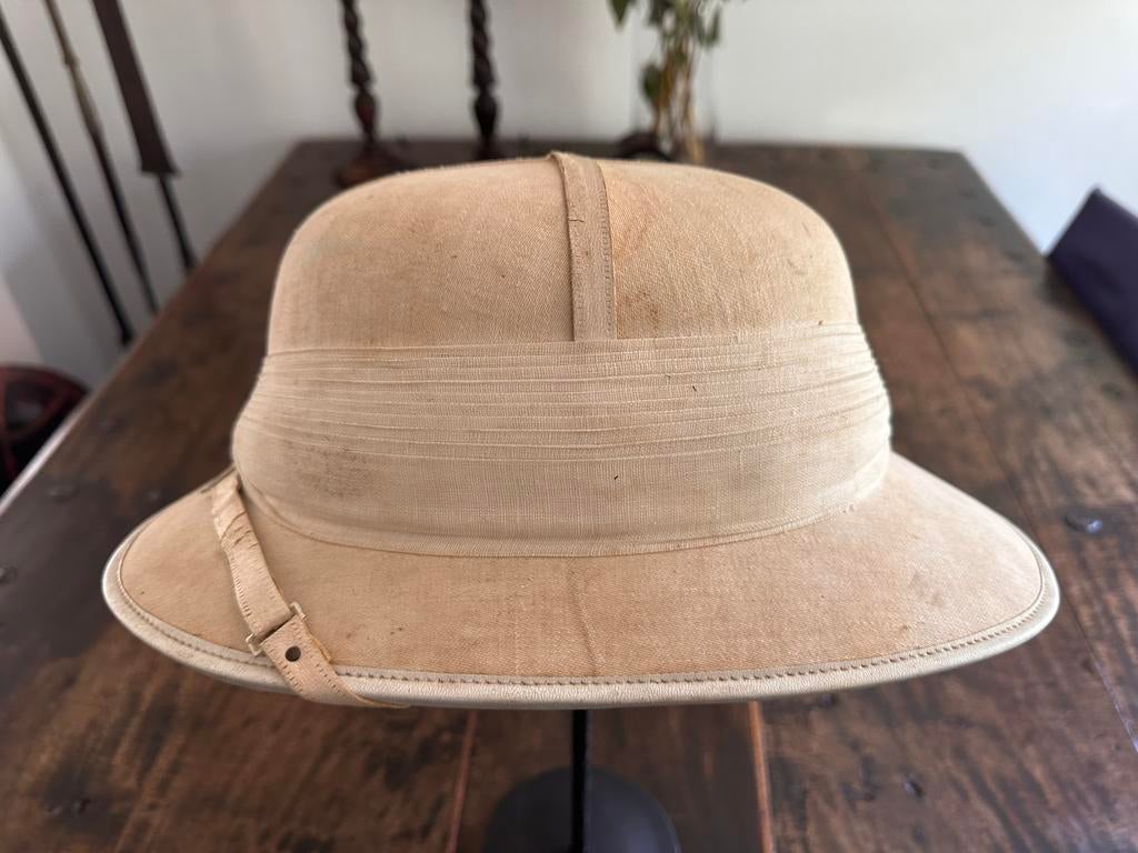 Tropenhelm Congo uitrustingstuk van de  Antropoloog, Antiek en Kunst, Ophalen of Verzenden