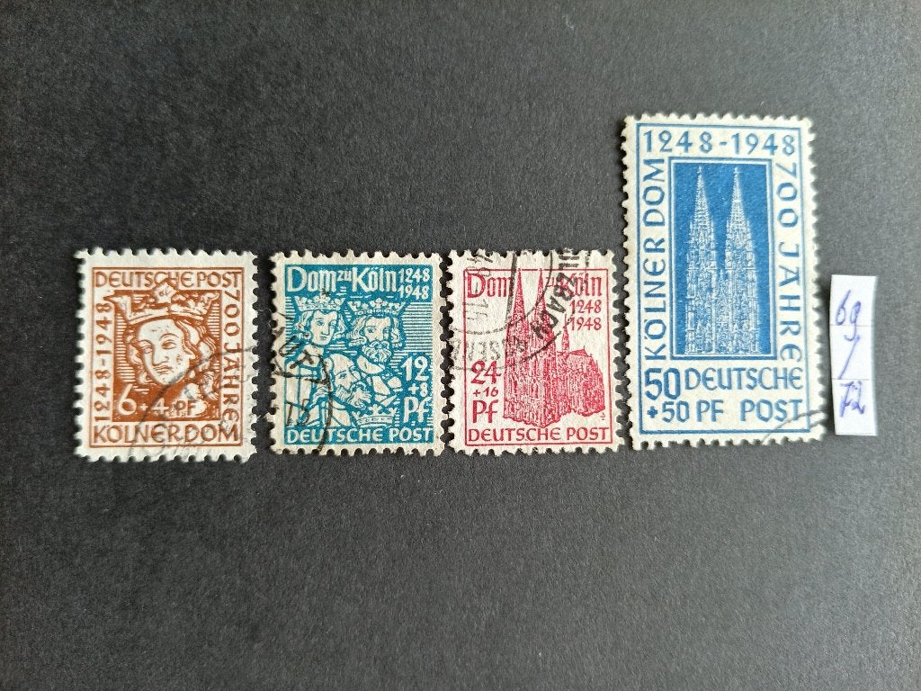 Duitse Geb.  Am. / Br. Zone,   Mi  nrs. 69-72,   Gest., Ophalen of Verzenden, Overige periodes, Postfris
