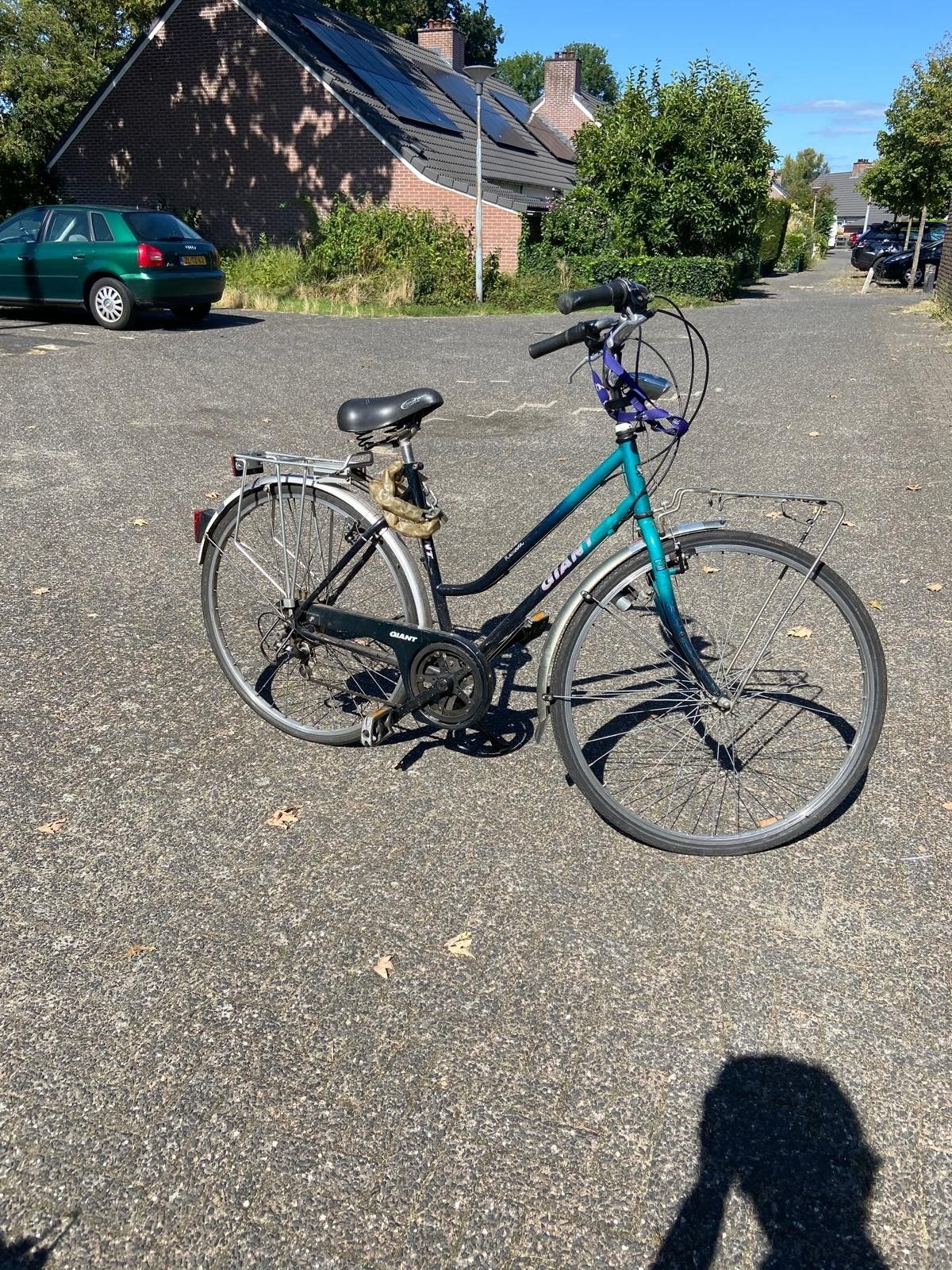 Giant damesfiets 28 inch met versnellingen en slot, Ophalen, Gebruikt, Velgrem, Versnellingen