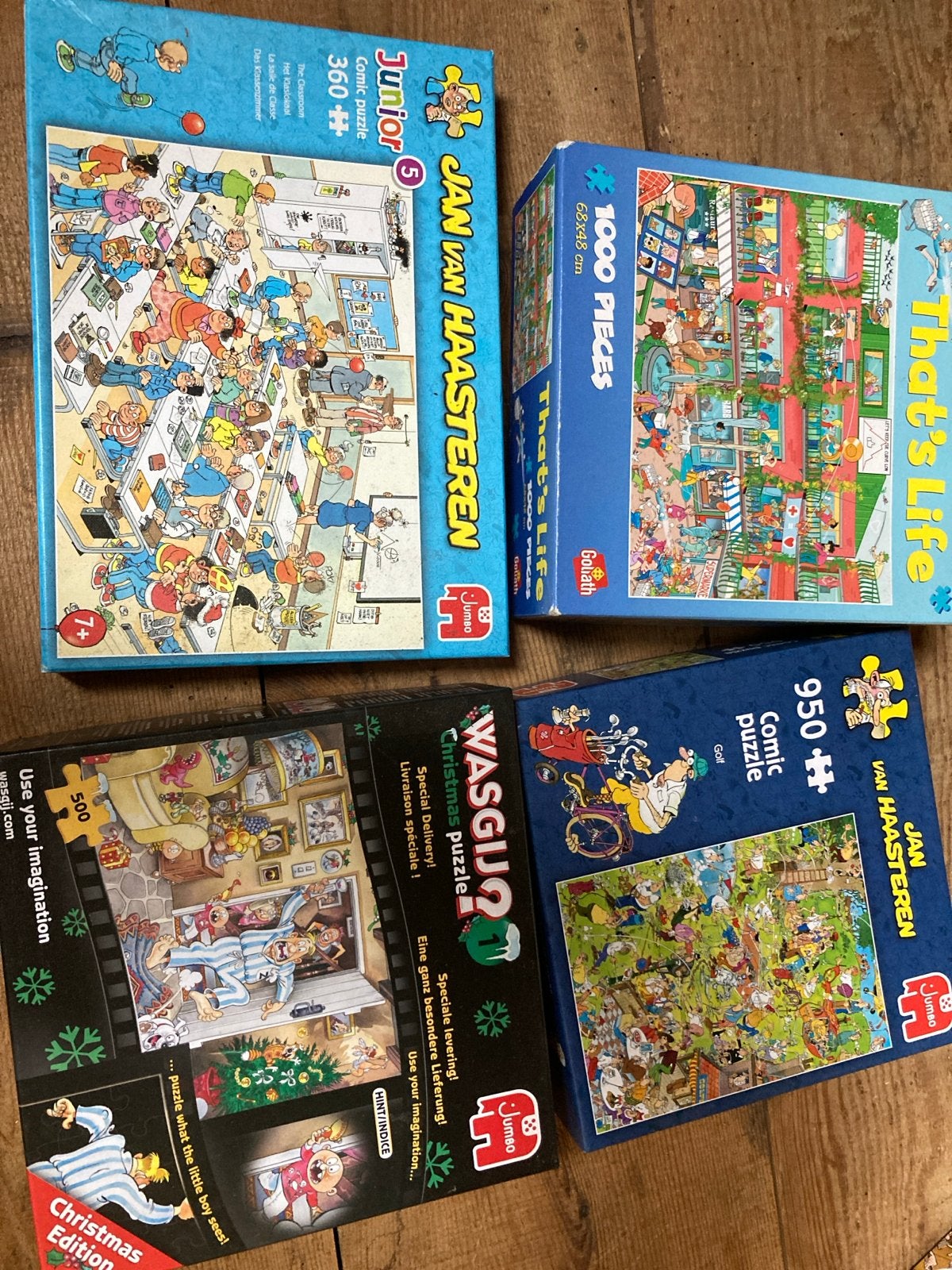 4 Jan van Haasteren en Wasgij Puzzels - Diverse Stukken, Ophalen of Verzenden, Meer dan 50 stukjes, Gebruikt, 6 jaar of ouder