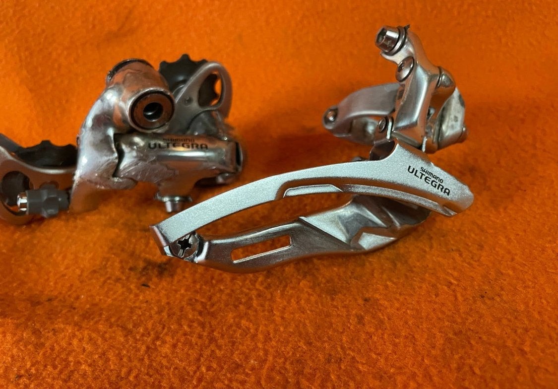 Shimano Ultegra triple Derailleur Set (Voor- en Achter), Gebruikt, Verzenden, Derailleur of Ketting, Aluminium