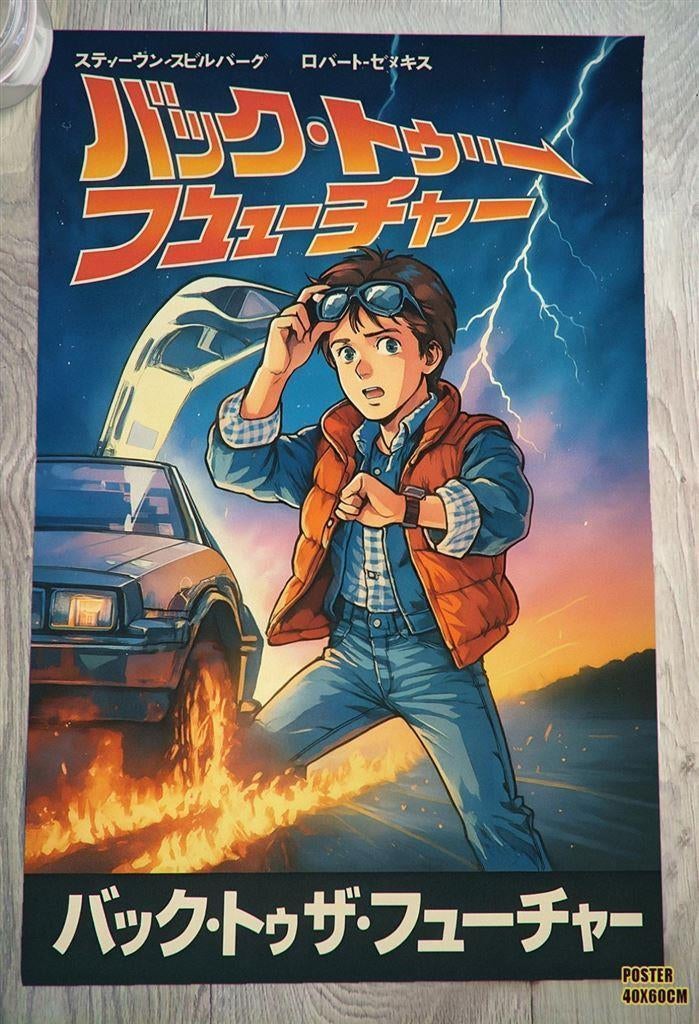 Back to the Future Japanse Anime Poster Film Affiche, Verzenden, Nieuw, Poster