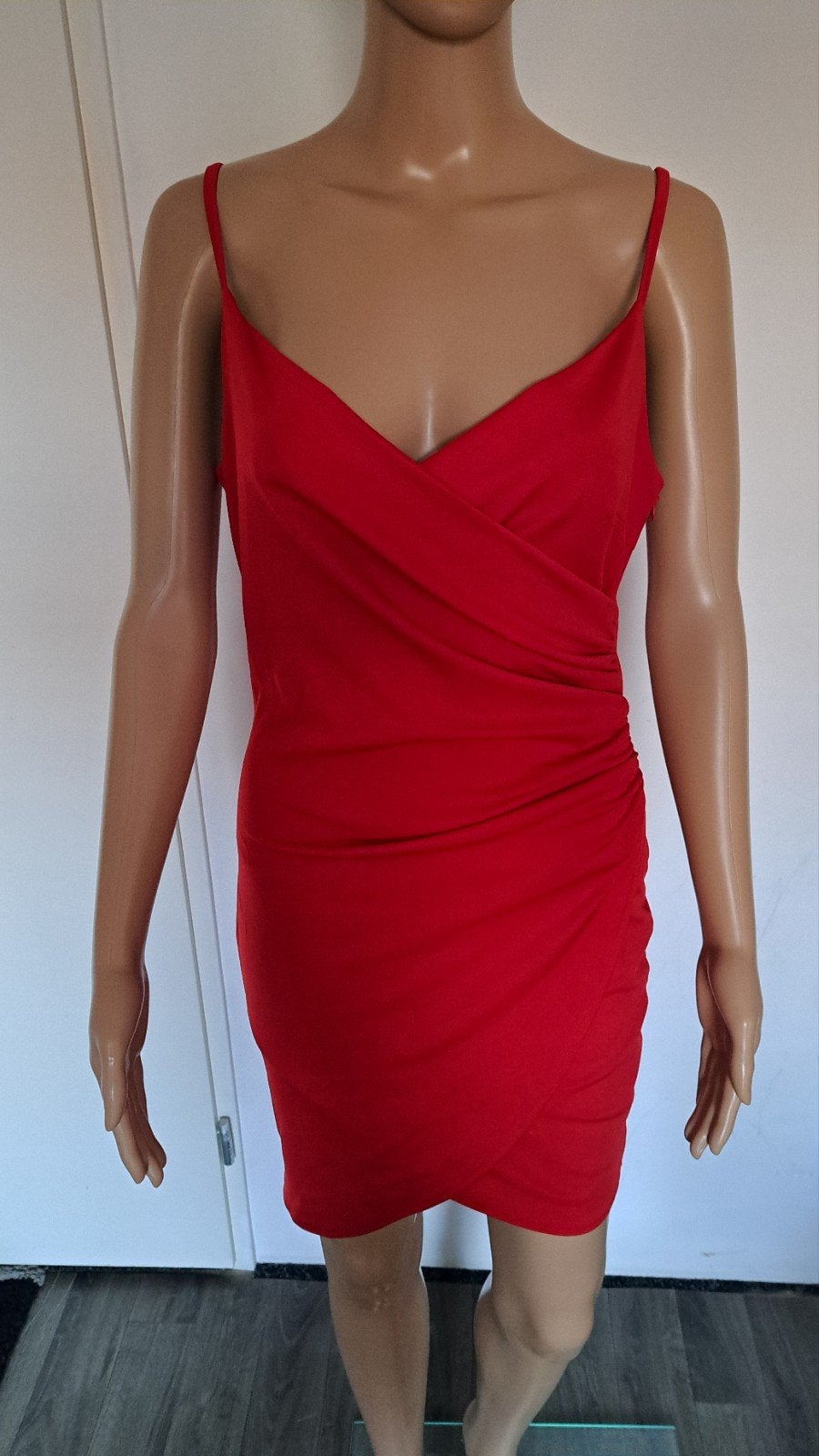 Rode Shein jurk maat S, Kleding | Dames, Ophalen of Verzenden, Maat 36 (S), Gedragen, Boven de knie