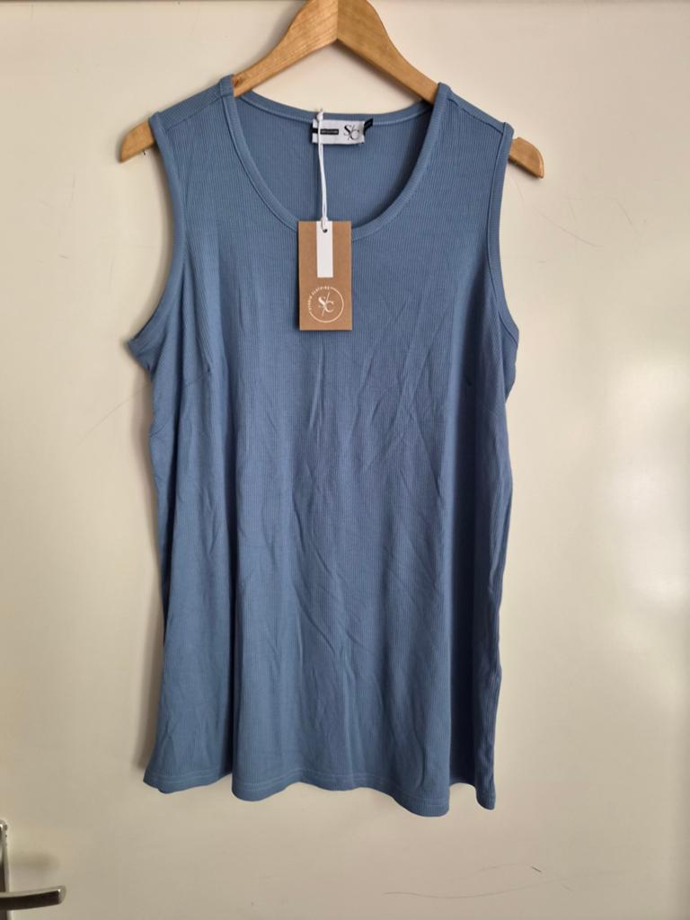 Studio Clothing Top Maat 42/44 Viscose/Elastan Blauw, Studio Clothing, Ophalen of Verzenden, Nieuw, Blauw