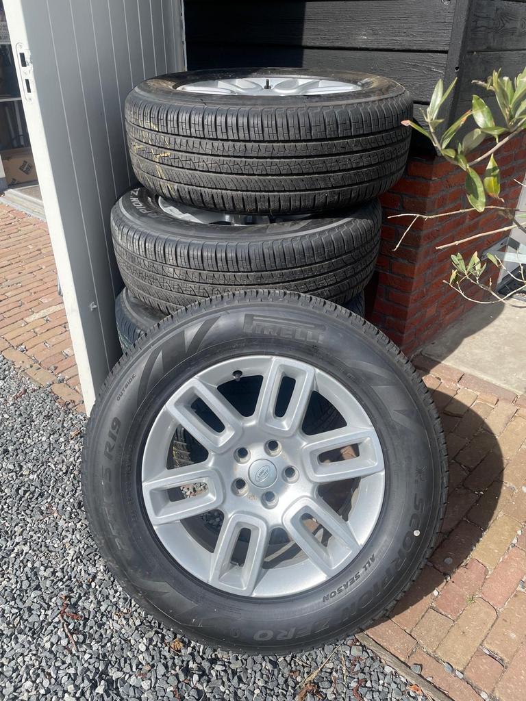 5 Land Rover Defender wielen met 255/65R19 banden, Auto-onderdelen, Gebruikt, 255 mm, Banden en Velgen, All Season