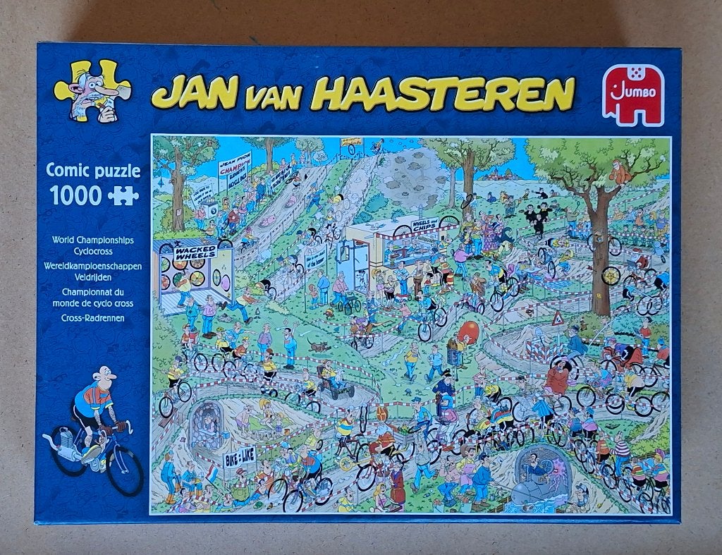 Puzzel Jan van Haasteren, Wereldkampioenschappen Veldrijden, Ophalen of Verzenden, 500 t/m 1500 stukjes, Zo goed als nieuw, Legpuzzel