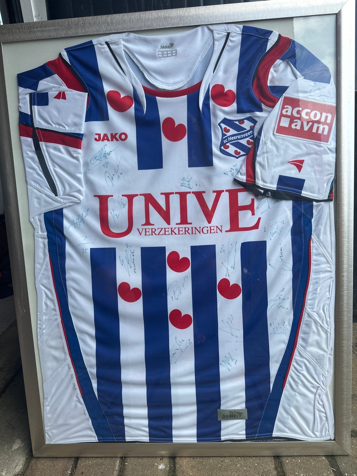 Ingelijst SC Heerenveen shirt met handtekeningen, Sport en Fitness, Maat XL, Ophalen of Verzenden, Zo goed als nieuw, Shirt