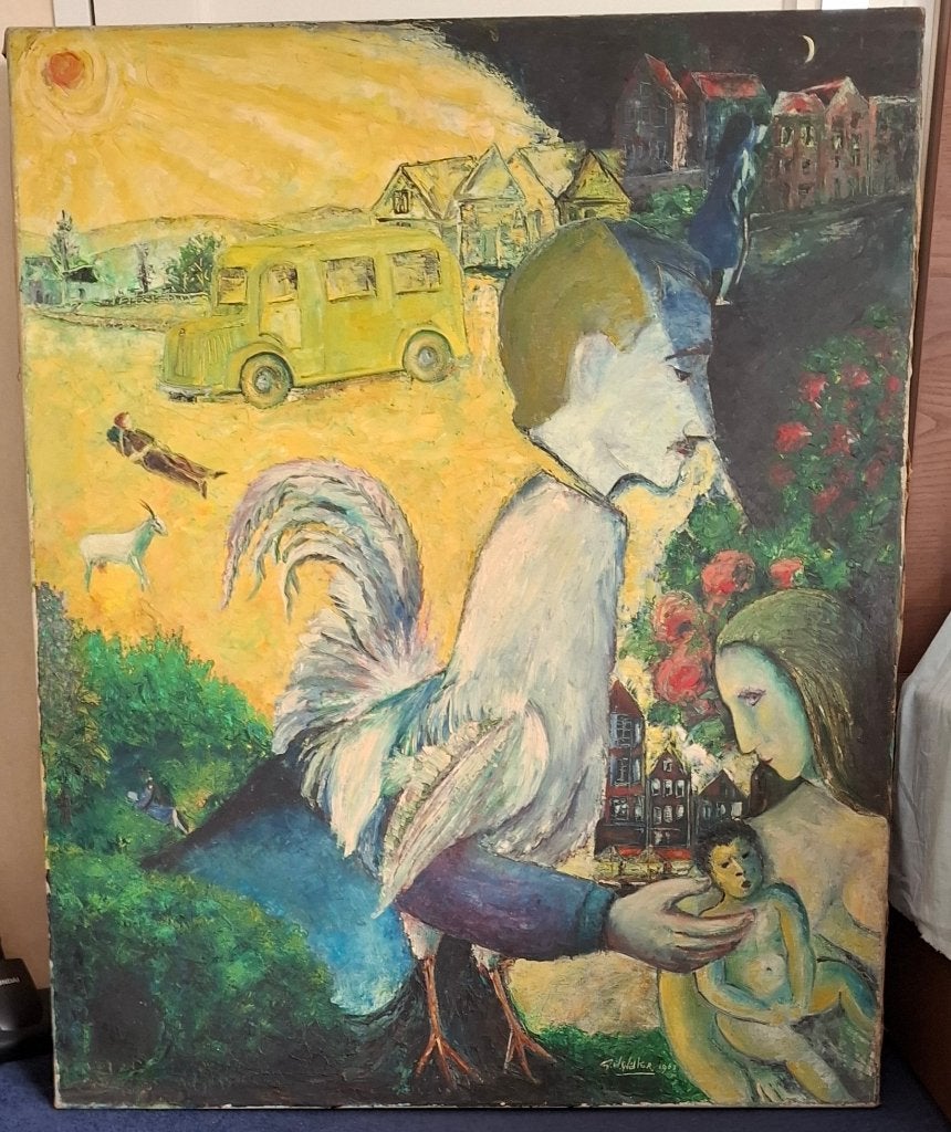 Schilderij 2 van G.W. Weller., Ophalen, Textiel, Olieverf, Overig onderwerp