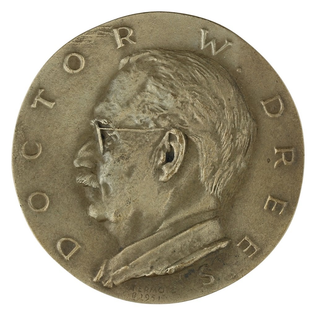 Penning VPK 1951 Albert Termote : Dr. Willem Drees, Postzegels en Munten, Penningen en Medailles, Brons, Nederland, Verzenden