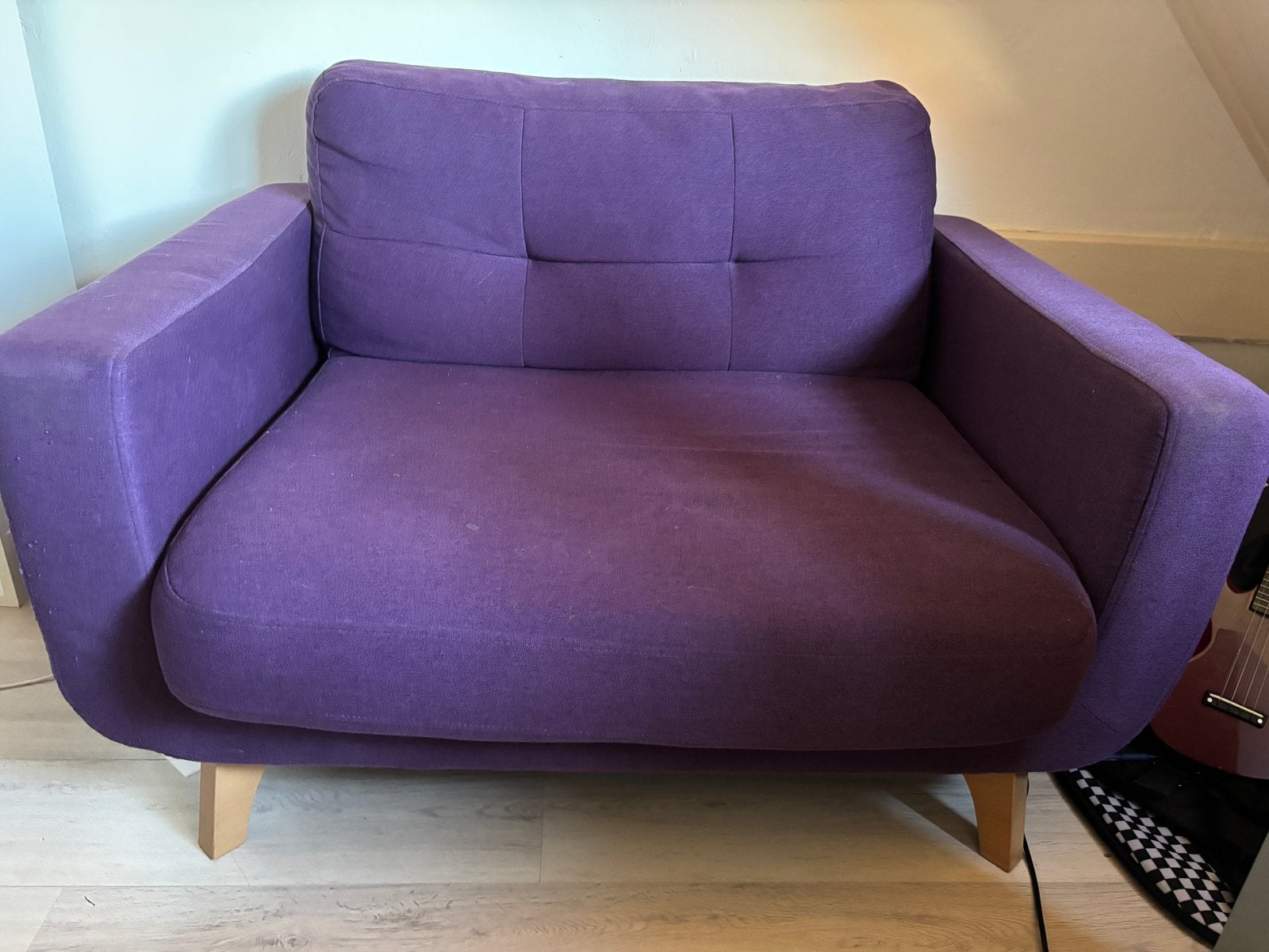 Paarse loveseat, Ophalen, Gebruikt, Eenpersoons, Loveseat