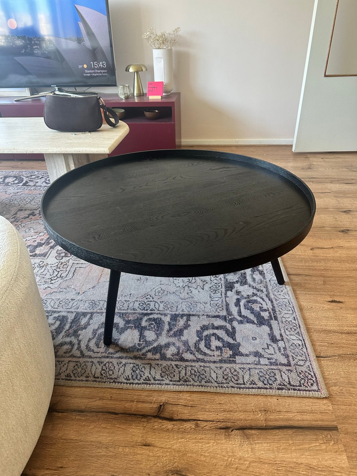 WOOOD bijzettafel Mesa L rond zwart, Ophalen, Minder dan 45 cm, Rond, 55 tot 75 cm