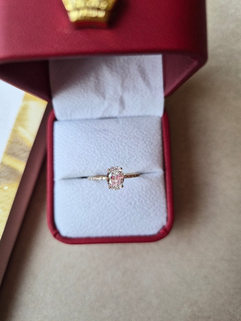 1.01ct Diamanten (VS1) Ring 14K Goud - Maat 55 (EU), Sieraden, Tassen en Uiterlijk, Ringen, Nieuw, Ophalen of Verzenden, 17 tot 18