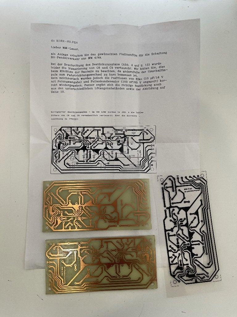 2x printplaat (PCB) "H0-Pendelverkehr" uit Märklin Magazine, Locomotief, Verzenden, Gelijkstroom of Wisselstroom, Zo goed als nieuw