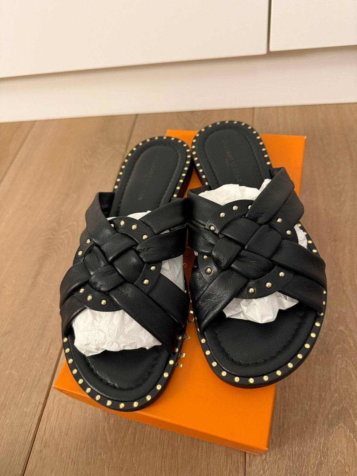 Zwarte Stefano Lauran Slippers, Kleding | Dames, Slippers, Zwart, Ophalen of Verzenden, Zo goed als nieuw