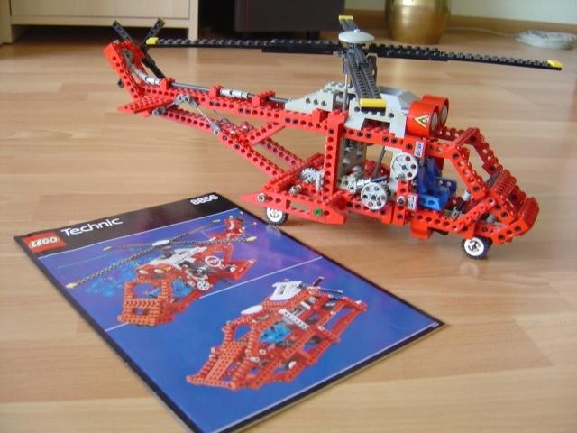 vintage rode lego technic 8856 reddings helikopter, Lego, Compleet, Ophalen of Verzenden, Zo goed als nieuw