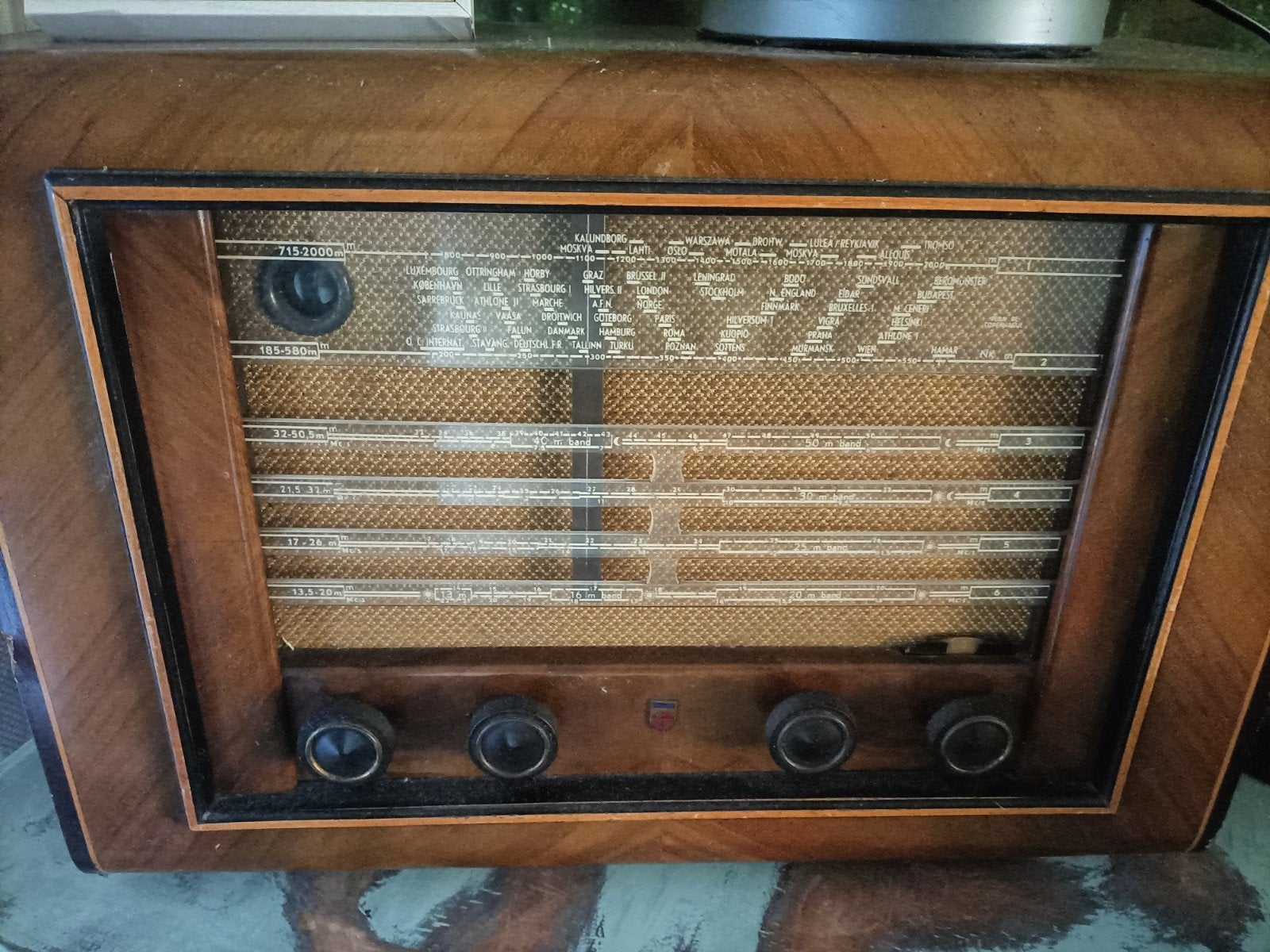 Vintage Philips buizenradio - Jaren '50, Ophalen of Verzenden, Gebruikt, Radio
