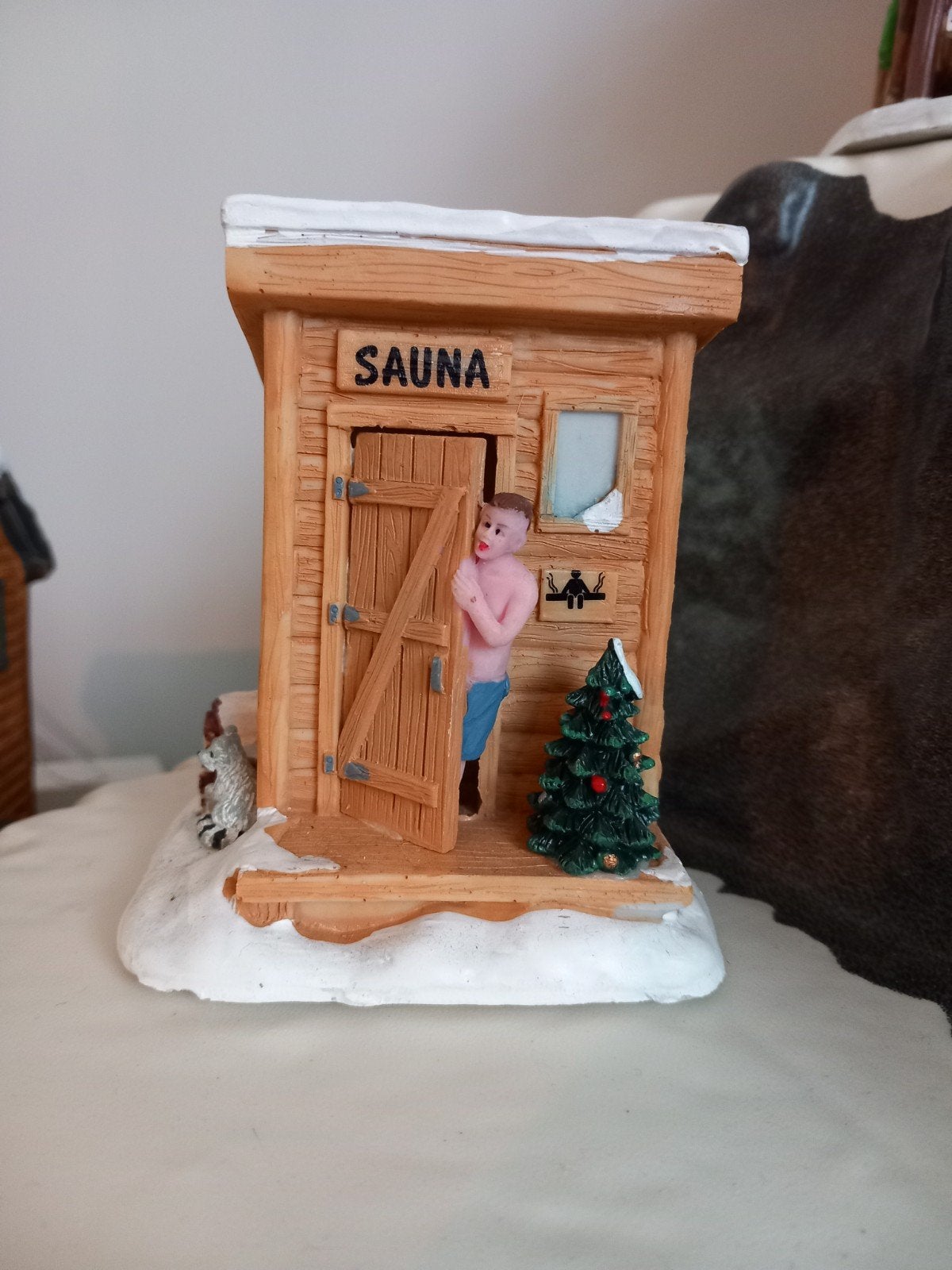Lemax kersthuisje sauna It's Cold Out There, Ophalen of Verzenden